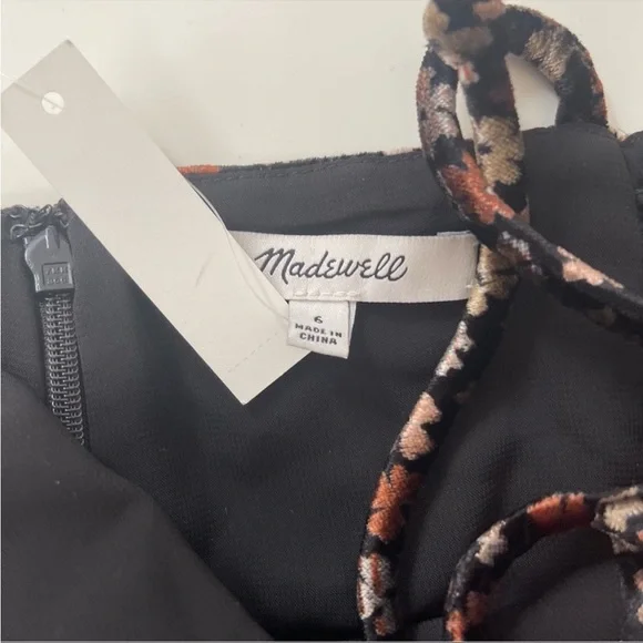 Madewell Velvet Floral Thistle Cami Jumpsuit Size 6 - Picture 6 of 7